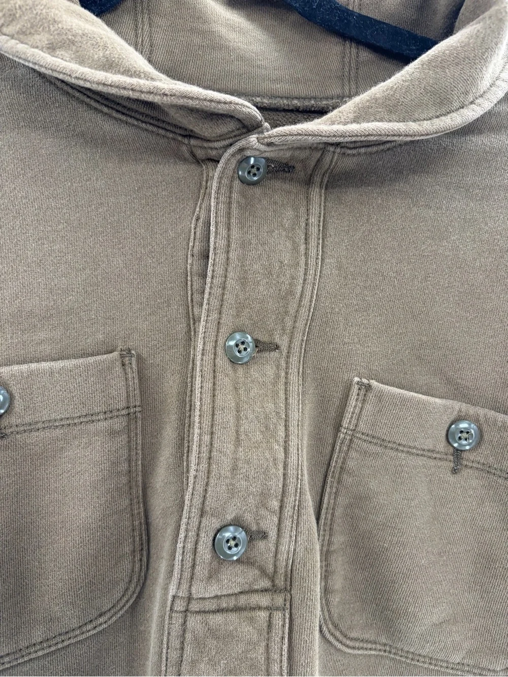 J. Crew Wallace and Barnes double Pocket Pullover Sweatshirt Brown size Medium